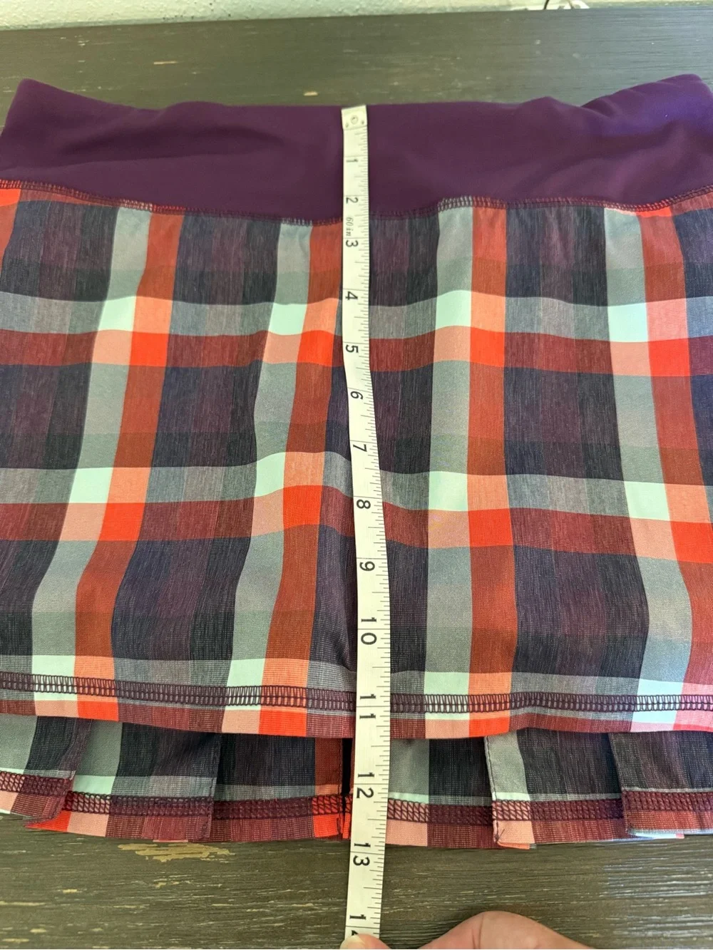 Lululemon athletica Purple Red Checkered Plaid Skirt Size 4
